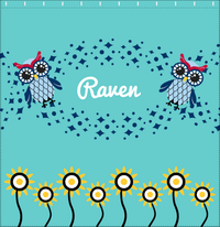 Thumbnail for Personalized Owl Shower Curtain V - Owl 06 - Teal Background - Decorate View
