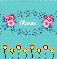 Thumbnail for Personalized Owl Shower Curtain V - Owl 07 - Teal Background - Decorate View