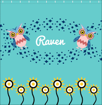 Thumbnail for Personalized Owl Shower Curtain V - Owl 09 - Teal Background - Decorate View