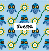 Thumbnail for Personalized Owl Shower Curtain VI - Owl 04 - Light Blue Background - Decorate View