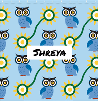 Thumbnail for Personalized Owl Shower Curtain VI - Owl 12 - Light Blue Background - Decorate View