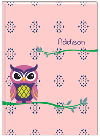 Thumbnail for Personalized Owls Journal I - Pink Background - Owl II - Front View