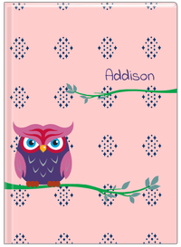 Thumbnail for Personalized Owls Journal I - Pink Background - Owl IV - Front View