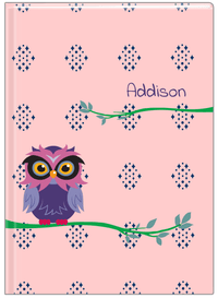 Thumbnail for Personalized Owls Journal I - Pink Background - Owl V - Front View