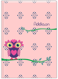 Thumbnail for Personalized Owls Journal I - Pink Background - Owl VI - Front View