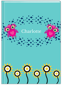 Thumbnail for Personalized Owls Journal V - Teal Background - Owl V - Front View