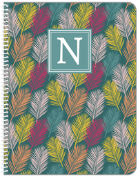 Thumbnail for Personalized Palm Fronds Notebook - Teal Background - Front View