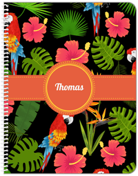 Thumbnail for Personalized Palm Fronds Notebook - Circle Ribbon Nameplate - Front View