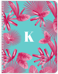 Thumbnail for Personalized Palm Fronds Notebook - Teal Background - Front View