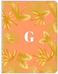 Thumbnail for Personalized Palm Fronds Notebook - Orange Background - Front View
