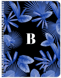 Thumbnail for Personalized Palm Fronds Notebook - Black Background - Front View