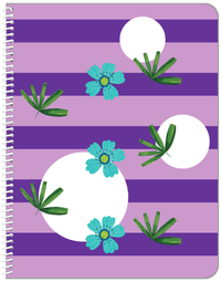 Thumbnail for Palm Fronds Notebook - Purple Stripes - Front View