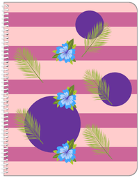 Thumbnail for Palm Fronds Notebook - Pink Stripes - Front View