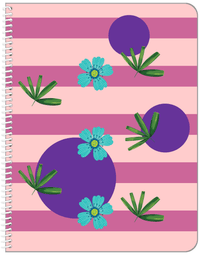 Thumbnail for Palm Fronds Notebook - Pink Stripes - Front View