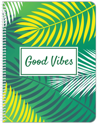 Thumbnail for Personalized Palm Fronds Notebook - Green Background - Front View
