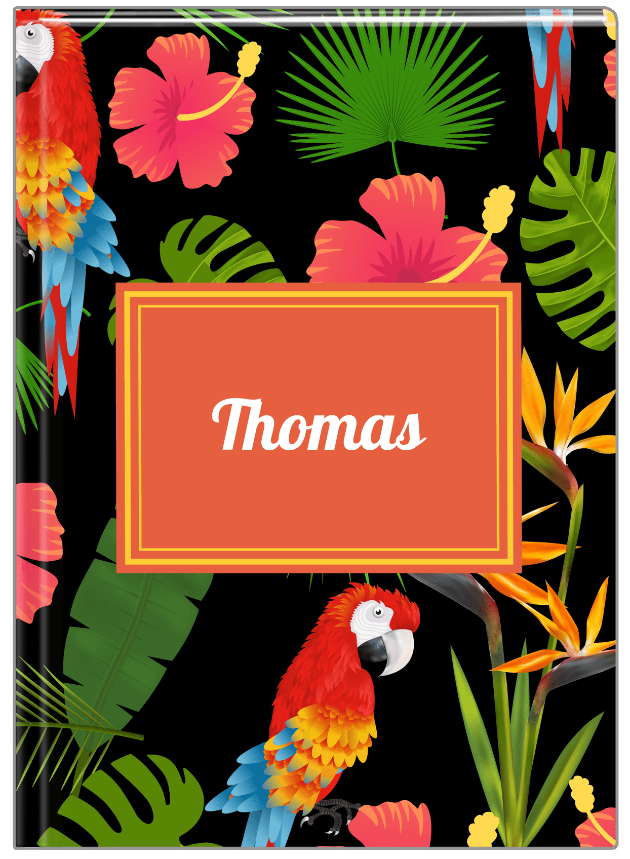 Personalized Palm Fronds Journal - Rectangle Nameplate - Front View