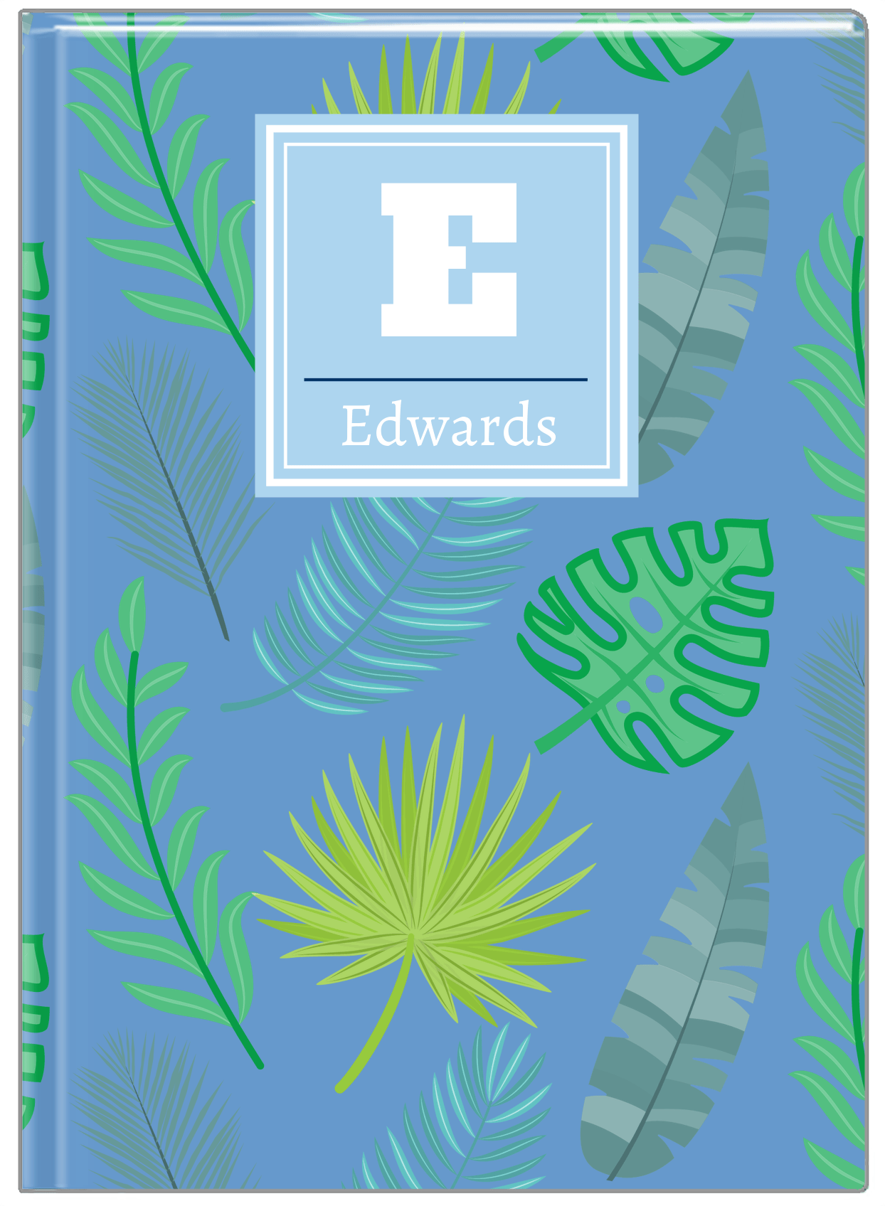 Personalized Palm Fronds Journal - Initial with Name - Front View