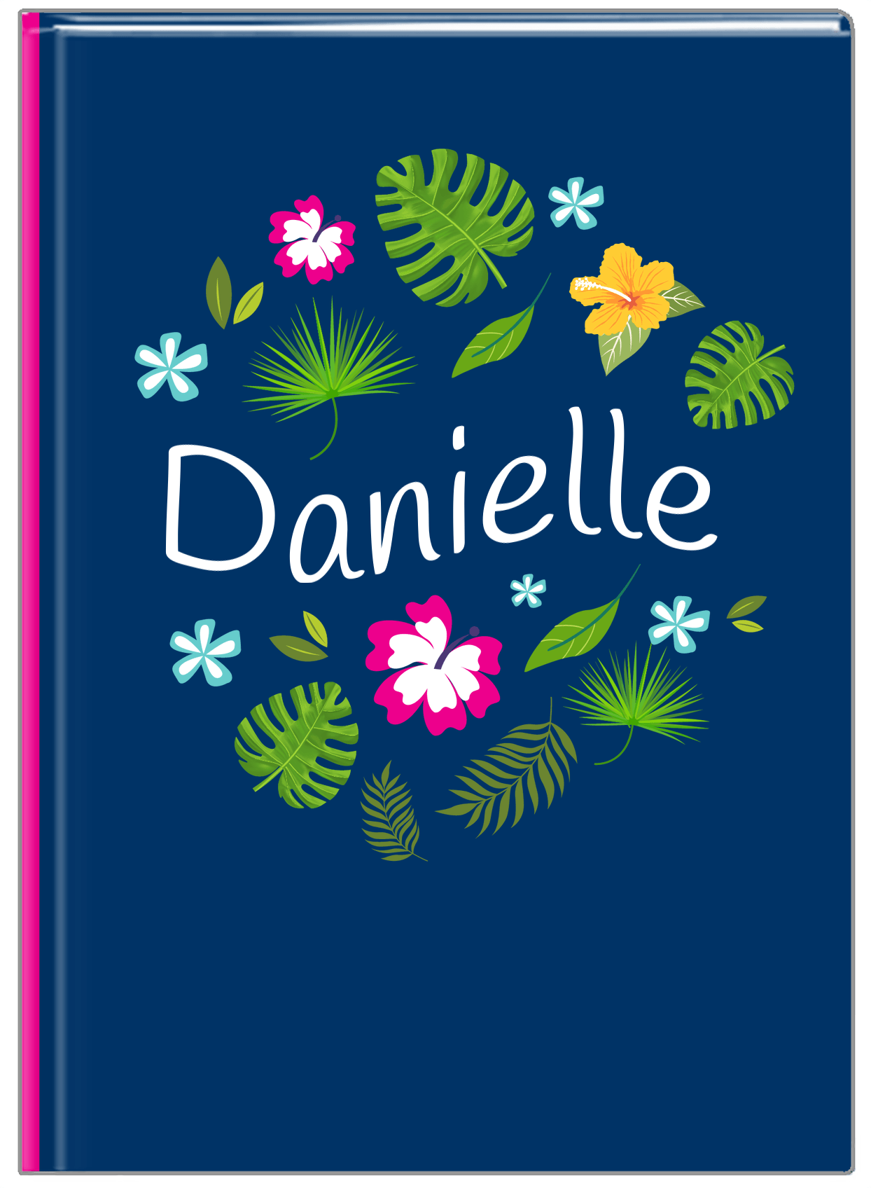 Personalized Palm Fronds Journal - Wavy Text - Front View