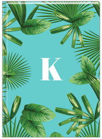 Thumbnail for Personalized Palm Fronds Journal - Teal Background - Front View