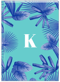 Thumbnail for Personalized Palm Fronds Journal - Teal Background - Front View