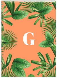 Thumbnail for Personalized Palm Fronds Journal - Orange Background - Front View