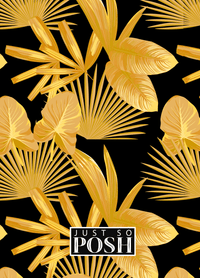 Thumbnail for Personalized Palm Fronds Journal - Black Background - Back View