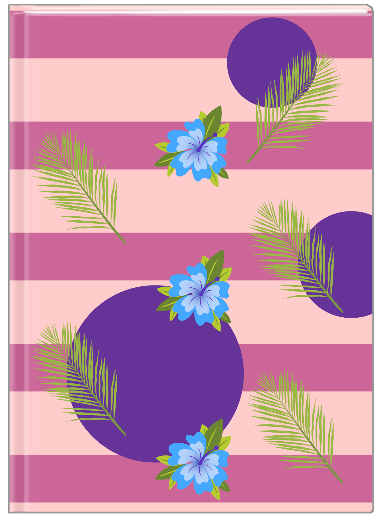 Palm Fronds Journal - Pink Stripes - Front View