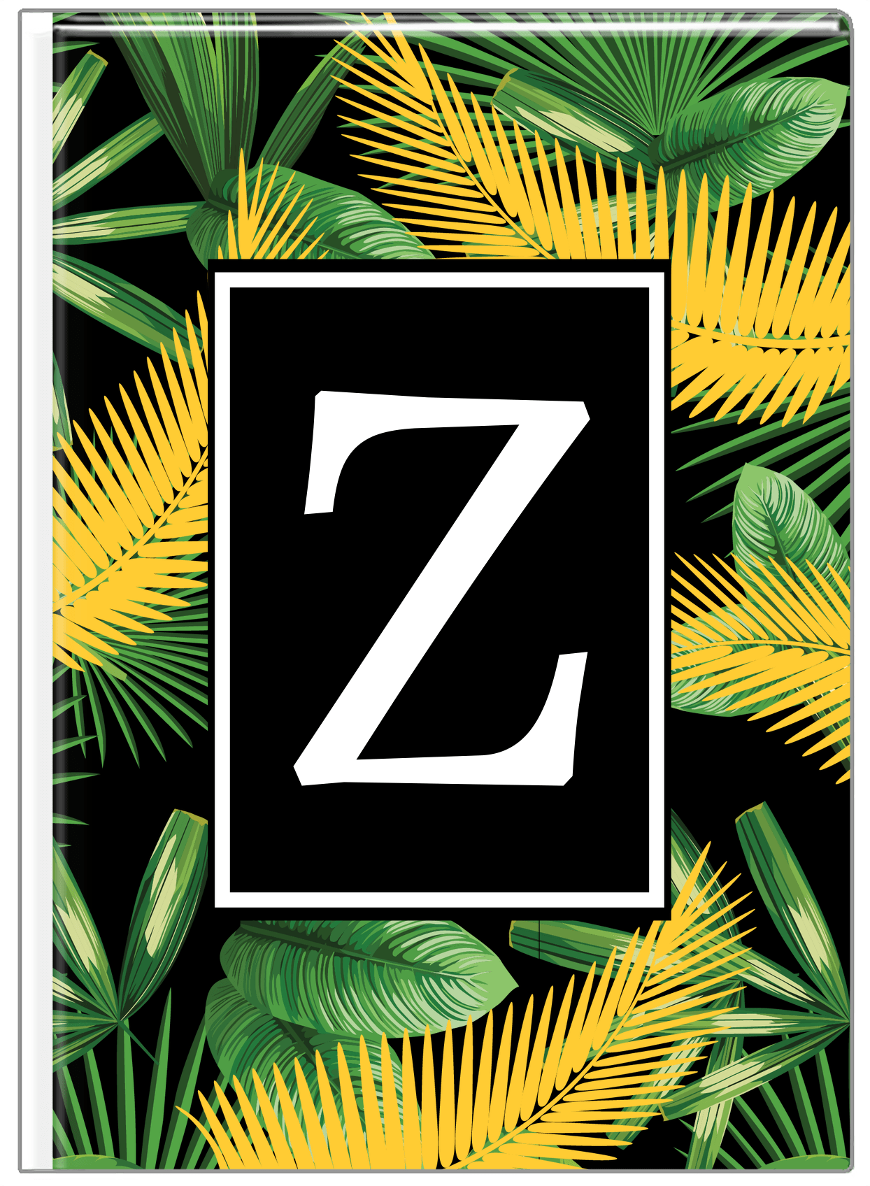 Personalized Palm Fronds Journal - Tropical Leaves - Front View