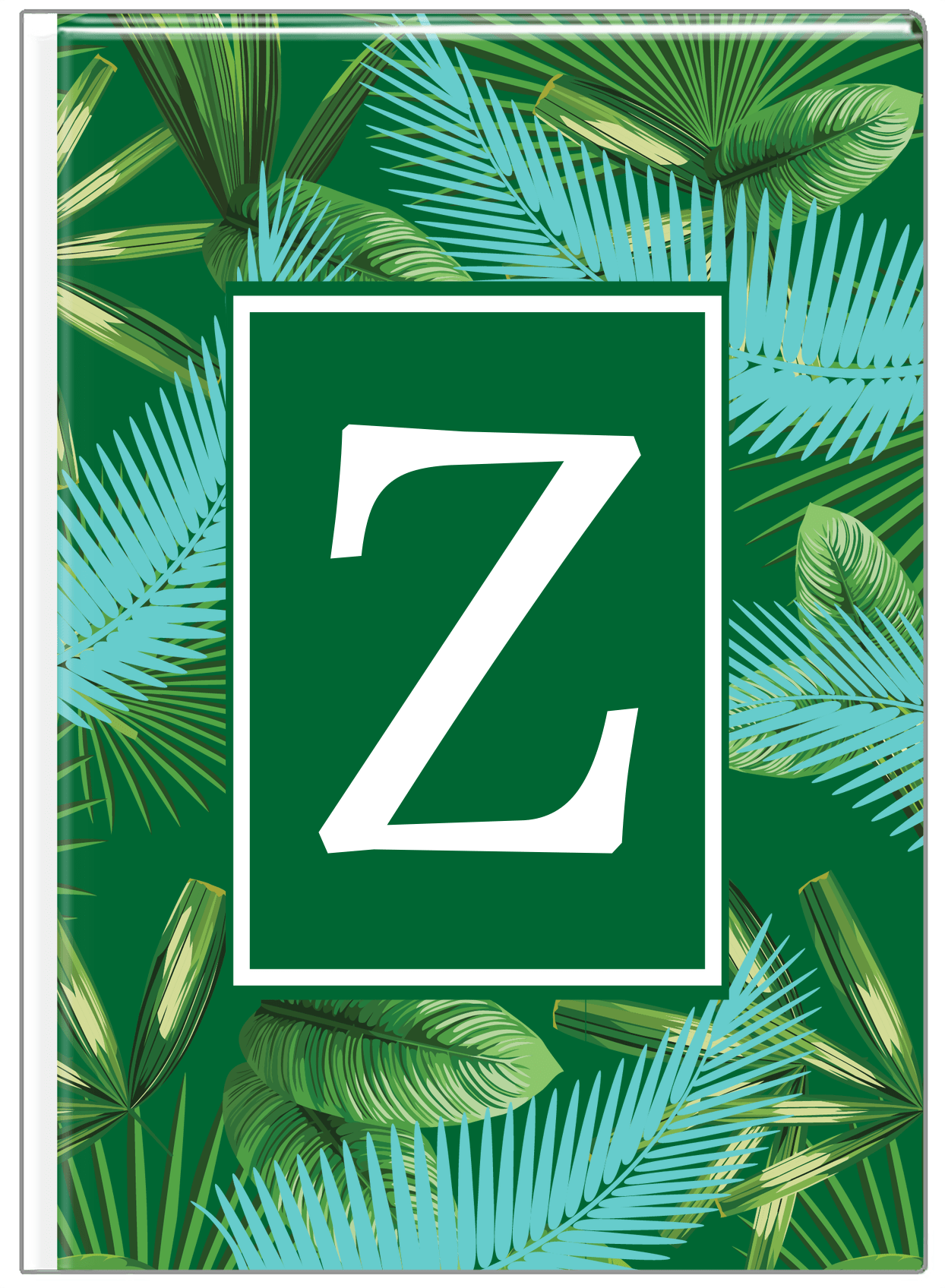 Personalized Palm Fronds Journal - Tropical Leaves - Front View