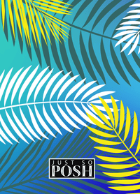 Thumbnail for Personalized Palm Fronds Journal - Blue Background - Back View