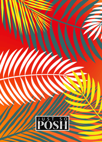 Thumbnail for Personalized Palm Fronds Journal - Red Background - Back View