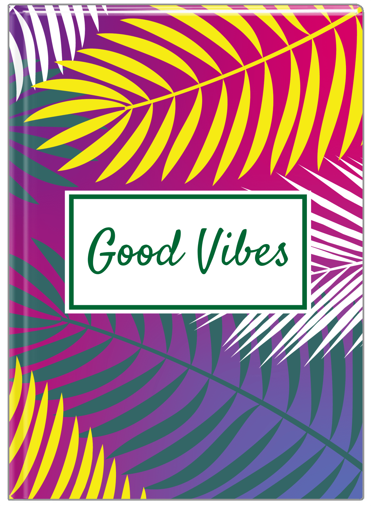 Personalized Palm Fronds Journal - Purple Background - Front View