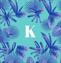 Thumbnail for Personalized Palm Fronds Shower Curtain - Teal Background - Decorate View