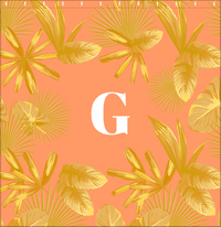 Thumbnail for Personalized Palm Fronds Shower Curtain - Orange Background - Decorate View