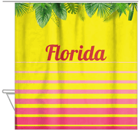 Thumbnail for Personalized Palm Fronds Shower Curtain - Ombre Gradient - Hanging View