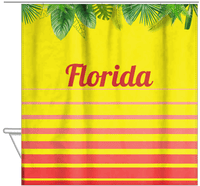 Thumbnail for Personalized Palm Fronds Shower Curtain - Ombre Gradient - Hanging View