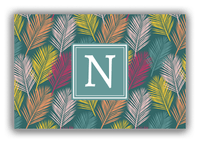 Thumbnail for Personalized Palm Fronds Canvas Wrap & Photo Print - Teal Background - Front View