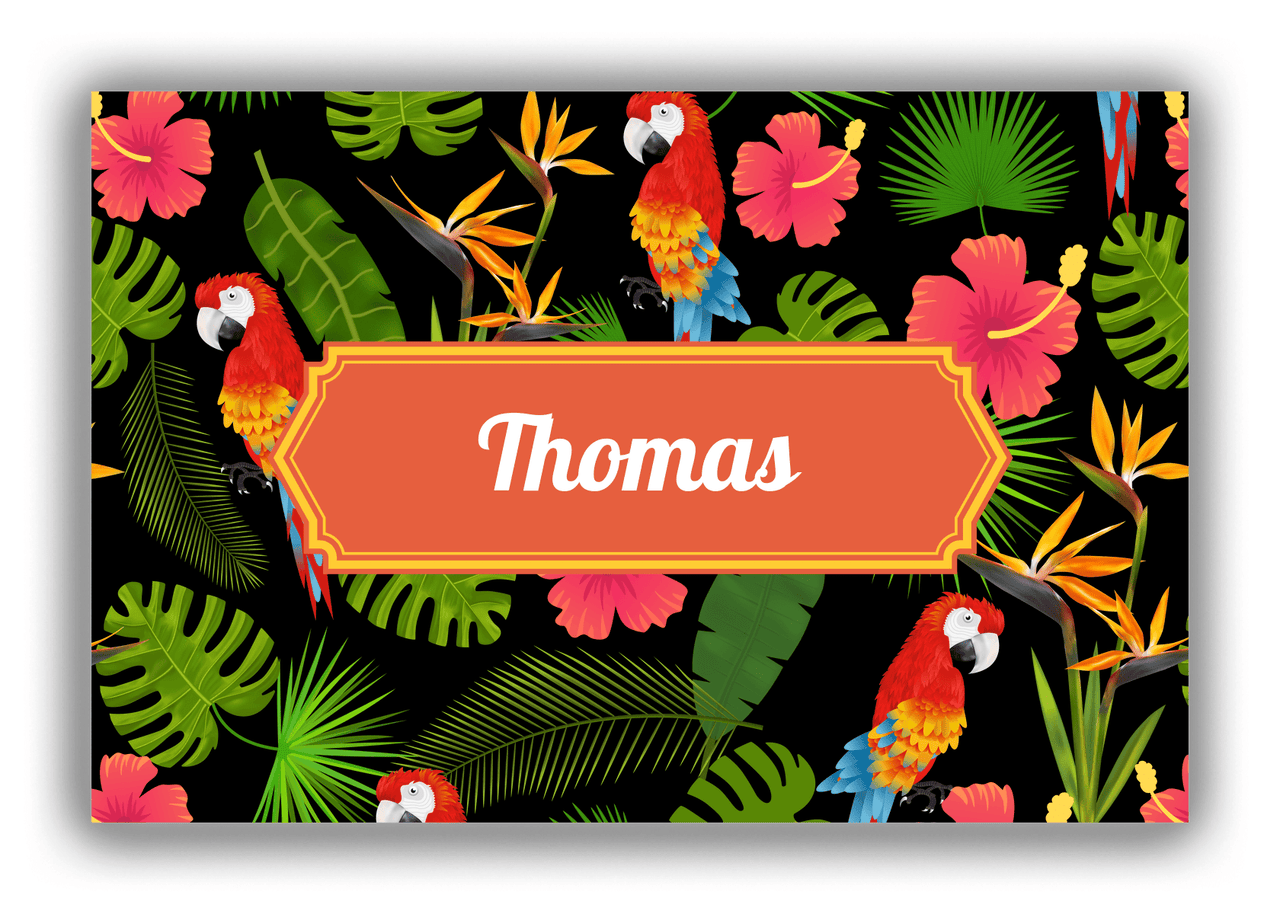Personalized Palm Fronds Canvas Wrap & Photo Print - Decorative Rectangle Nameplate - Front View