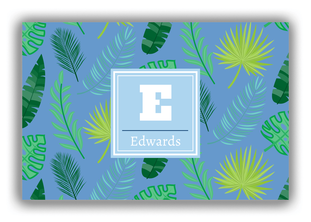 Personalized Palm Fronds Canvas Wrap & Photo Print - Initial with Name - Front View