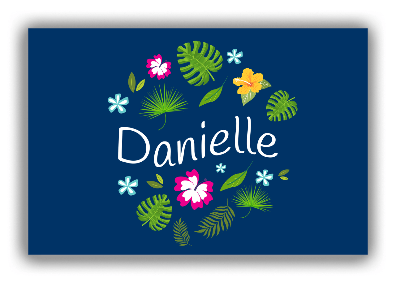 Personalized Palm Fronds Canvas Wrap & Photo Print - Wavy Text - Front View