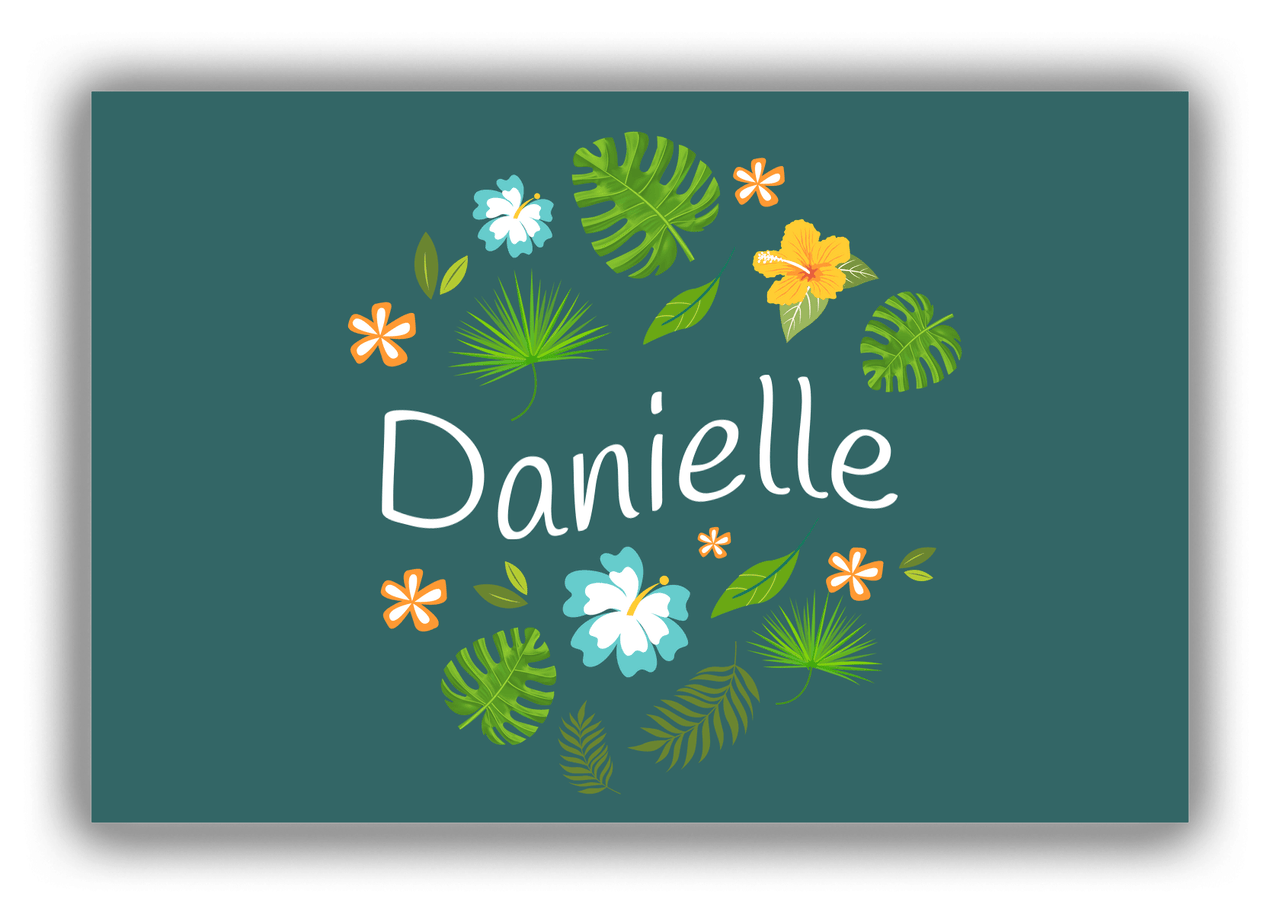 Personalized Palm Fronds Canvas Wrap & Photo Print - Wavy Text - Front View