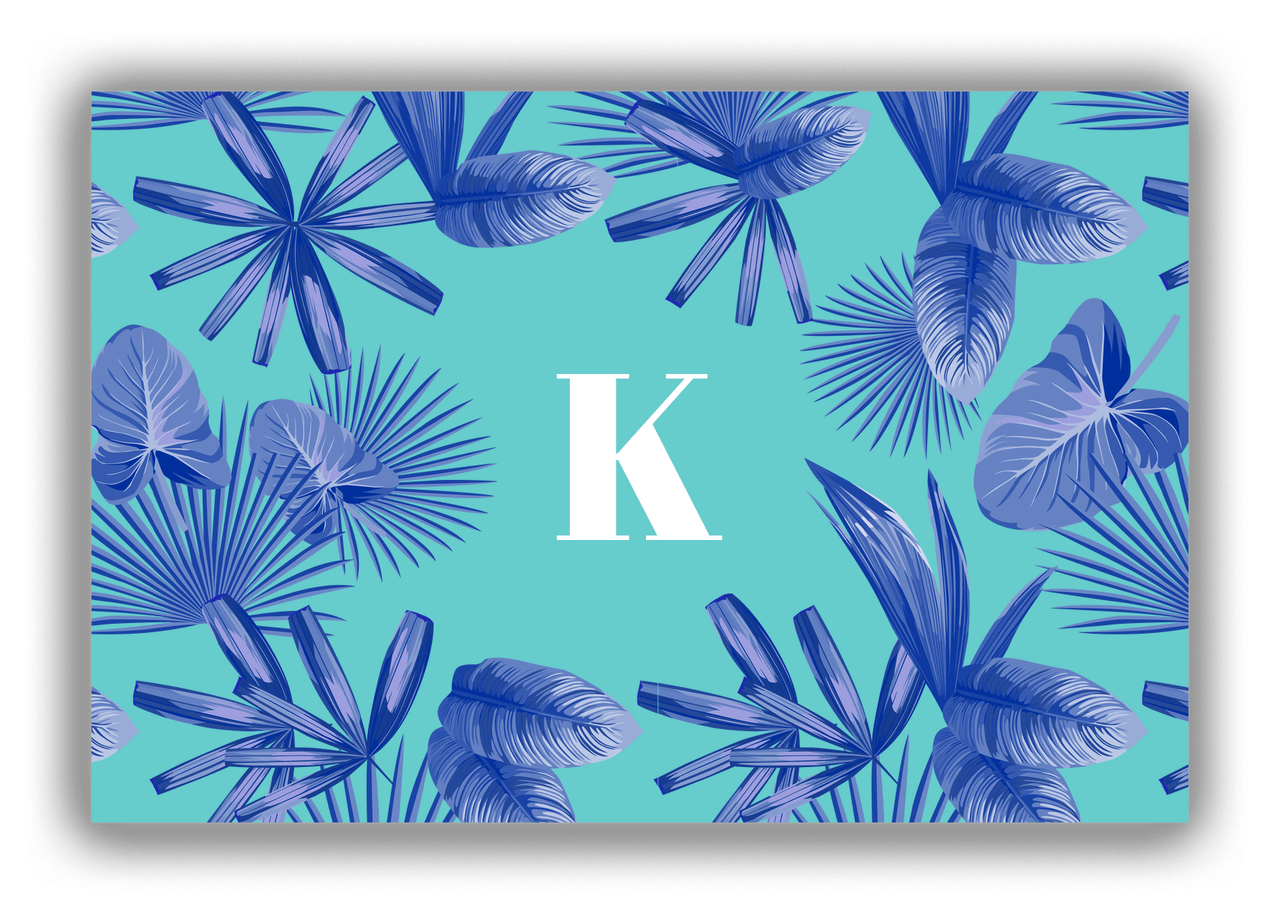 Personalized Palm Fronds Canvas Wrap & Photo Print - Teal Background - Front View