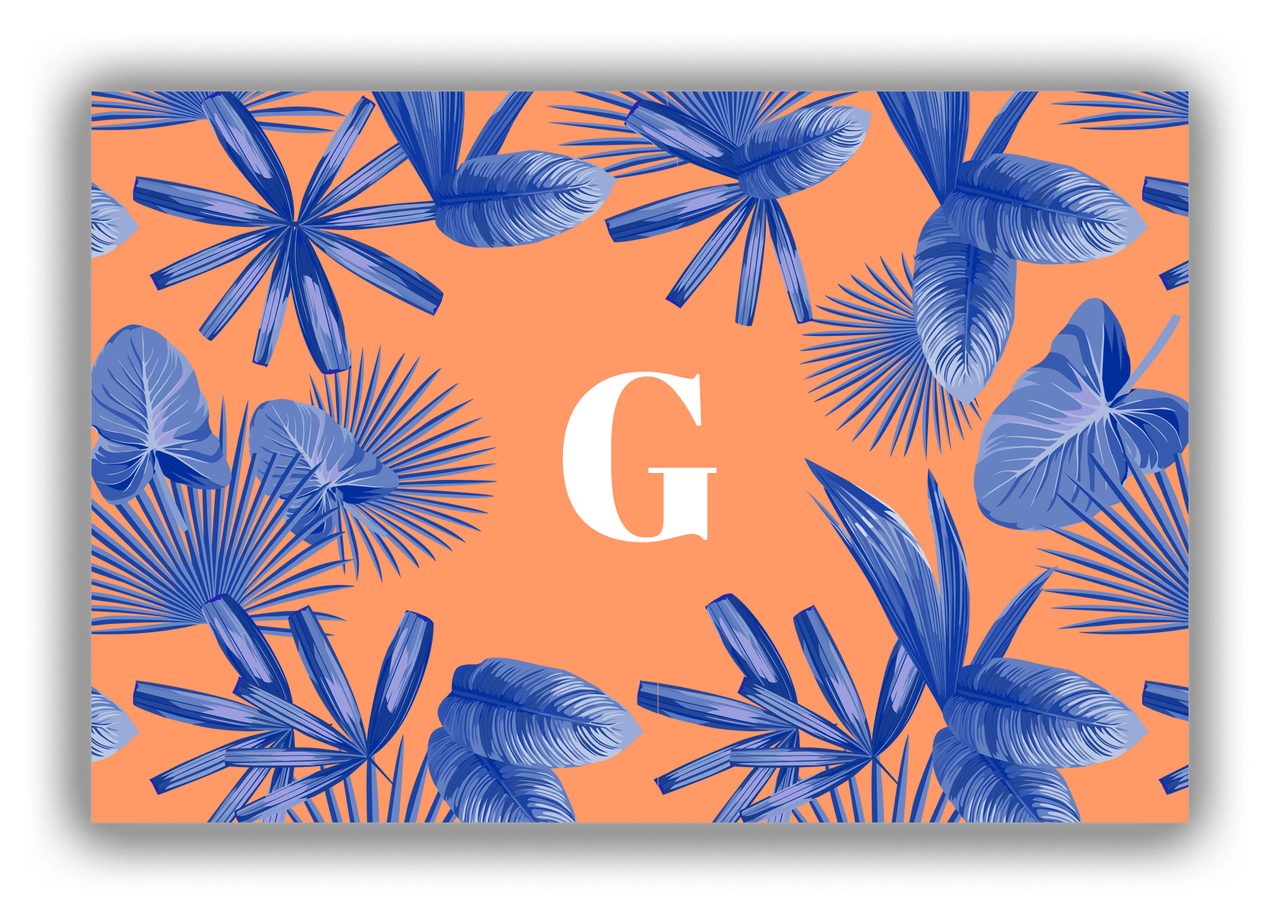 Personalized Palm Fronds Canvas Wrap & Photo Print - Orange Background - Front View