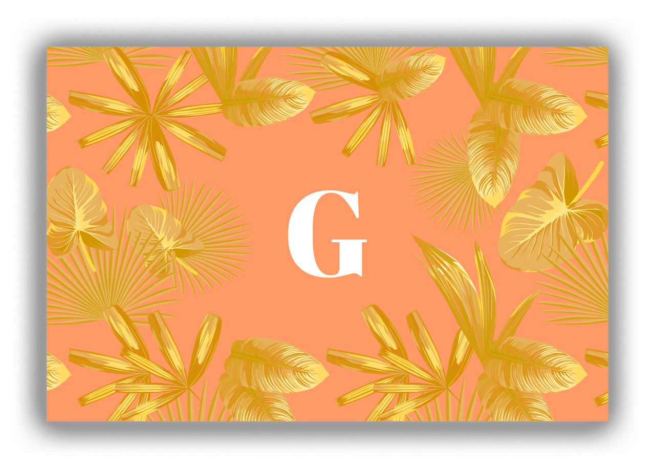 Personalized Palm Fronds Canvas Wrap & Photo Print - Orange Background - Front View