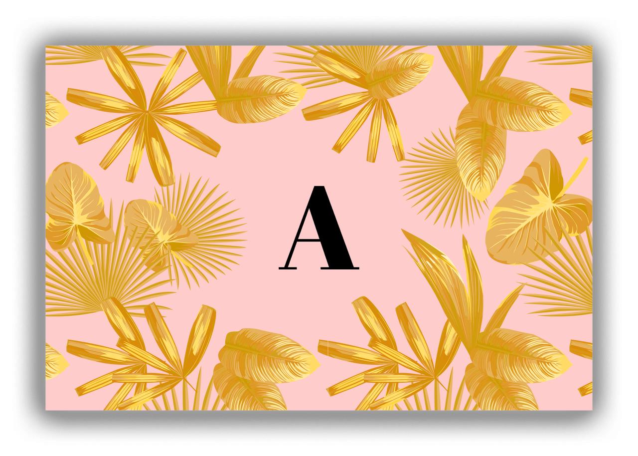 Personalized Palm Fronds Canvas Wrap & Photo Print - Pink Background - Front View
