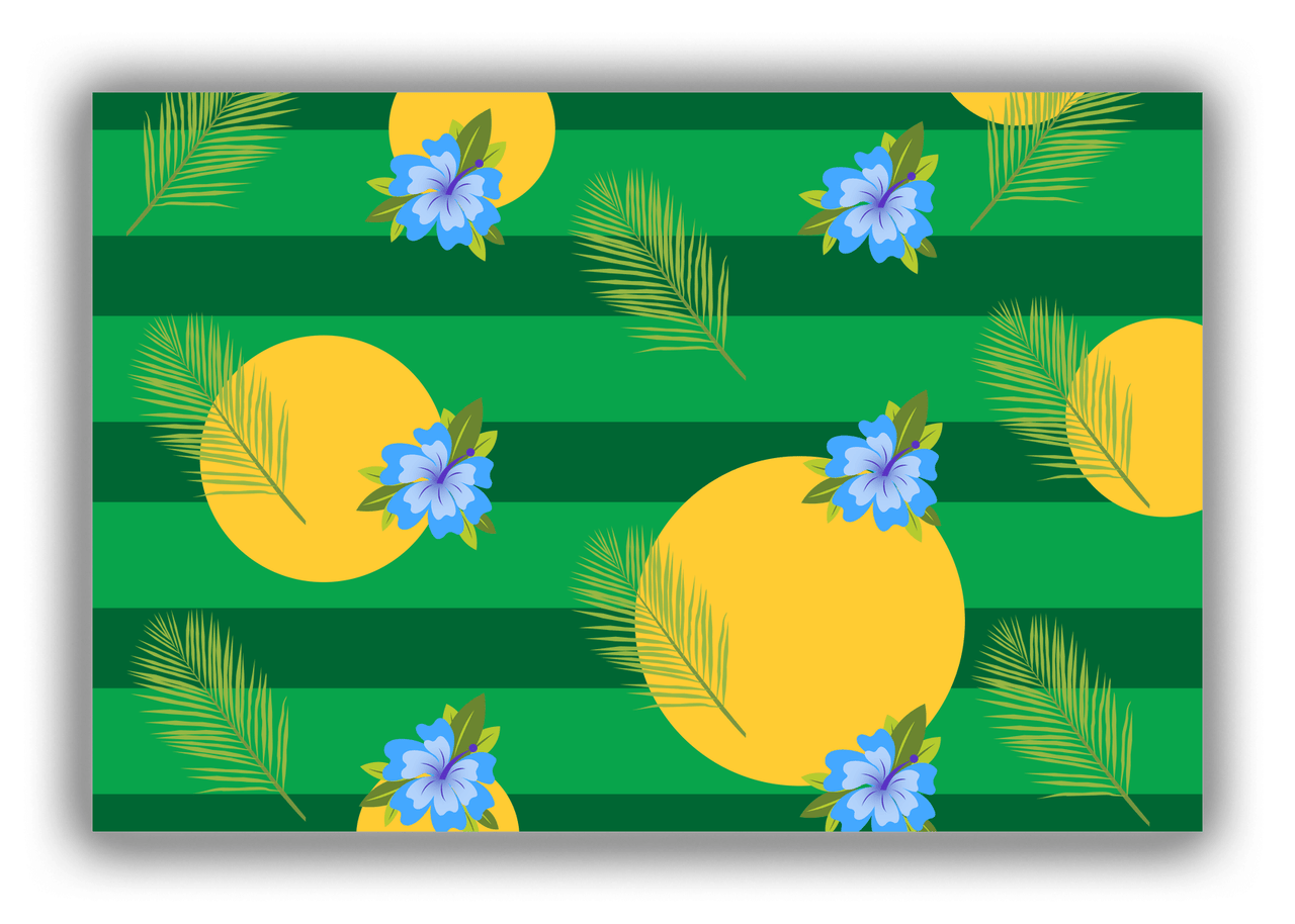Palm Fronds Canvas Wrap & Photo Print - Green Stripes - Front View