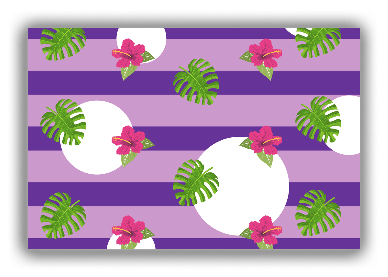 Palm Fronds Canvas Wrap & Photo Print - Purple Stripes - Front View