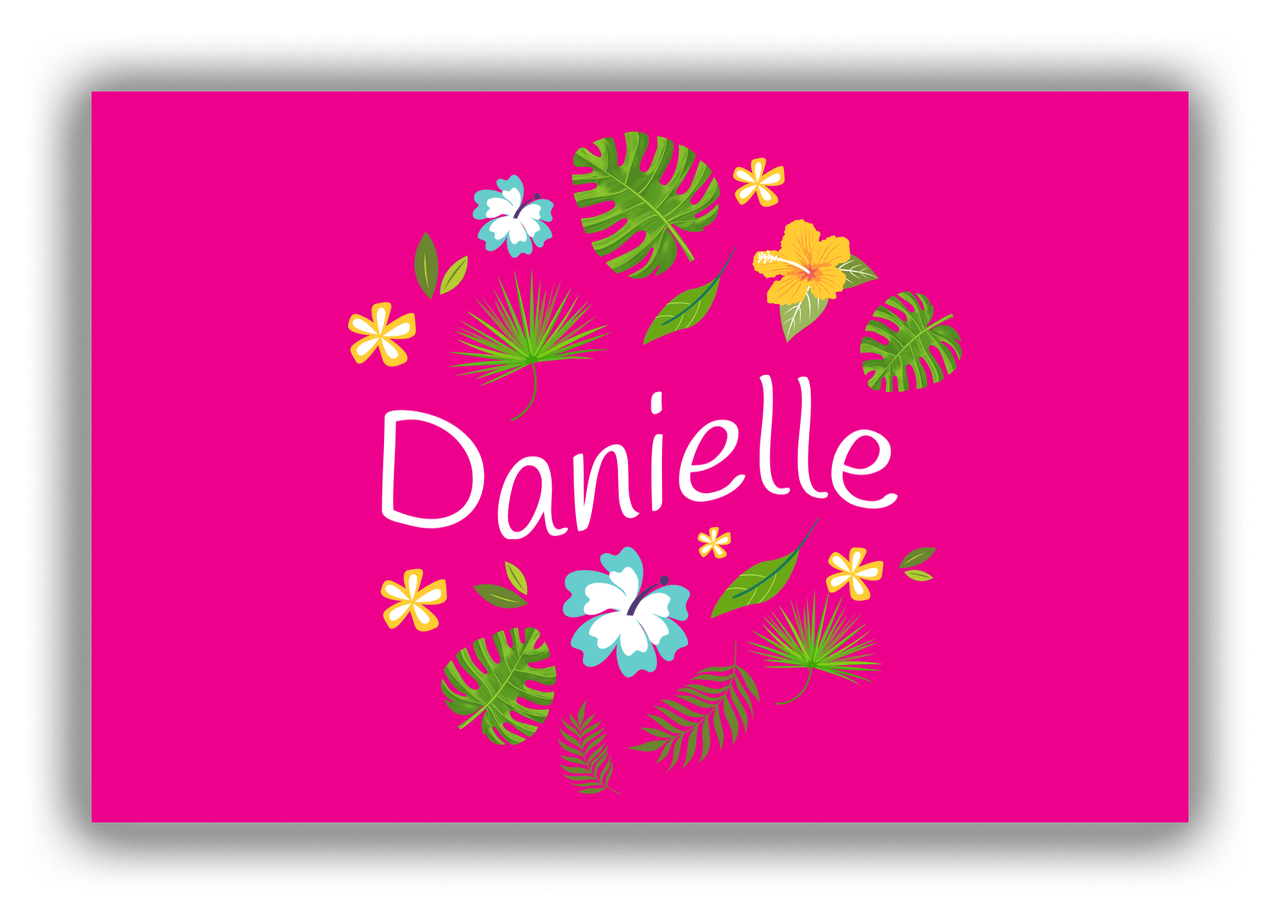 Personalized Palm Fronds Canvas Wrap & Photo Print - Wavy Text - Front View