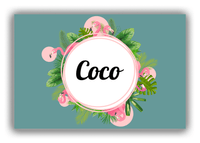 Thumbnail for Personalized Palm Fronds Canvas Wrap & Photo Print - Flamingos - Front View