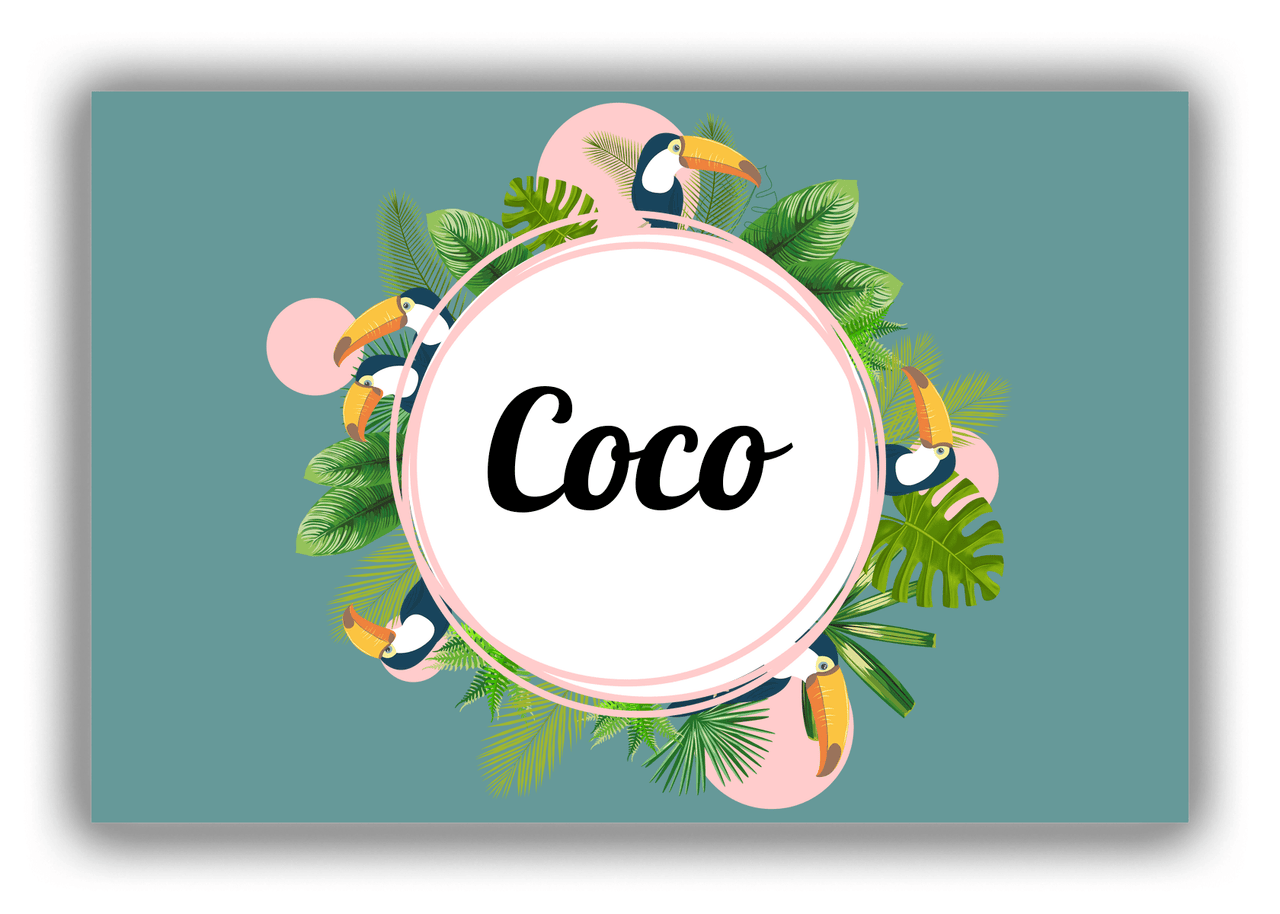 Personalized Palm Fronds Canvas Wrap & Photo Print - Toucans - Front View